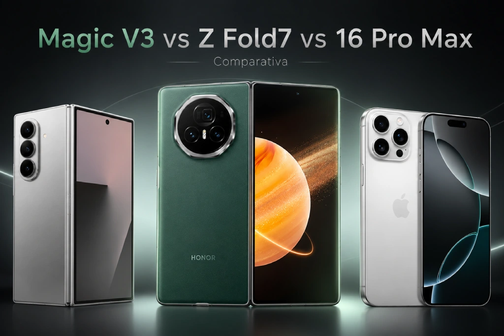 HONOR Magic V3 vs Galaxy Z Fold 7 vs iPhone 16 Pro Max: ¿cuál conviene comprar?